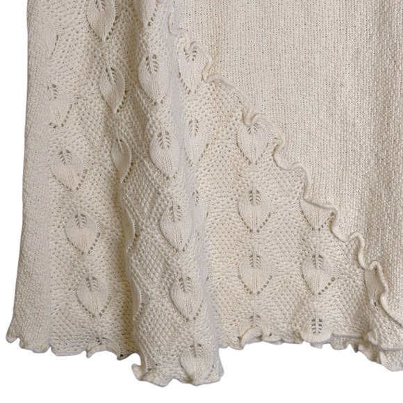 Wandering Sage Ivory Knit‎ Skirt 100% Cotton Peruvian Eco Sound Boho Festival XL - Picture 4 of 10